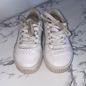 Kids White Puma Lace Up Classic Size 11